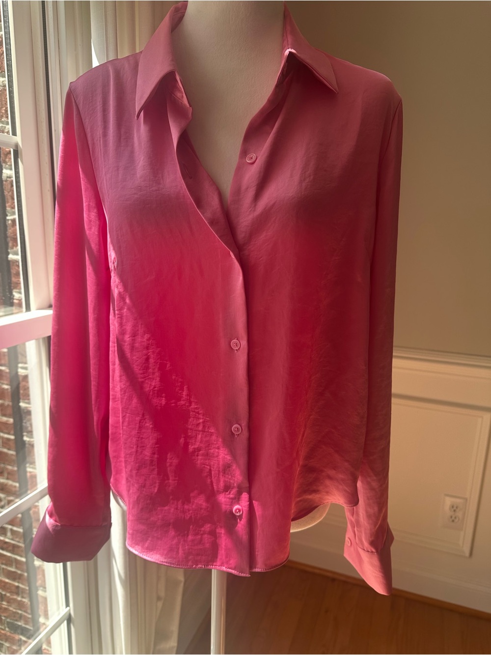Wilfred Fuchsia Pink Button-Down Blouse